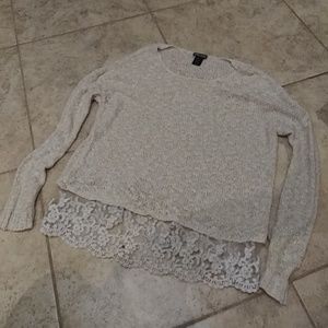 Wet Seal Cream Lace Sweater
